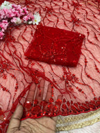 Net Saree With All Over Arco Bordar And Sequence Work