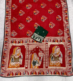 Dola silk Hand Deying Mena with Zarkhan Work Saree