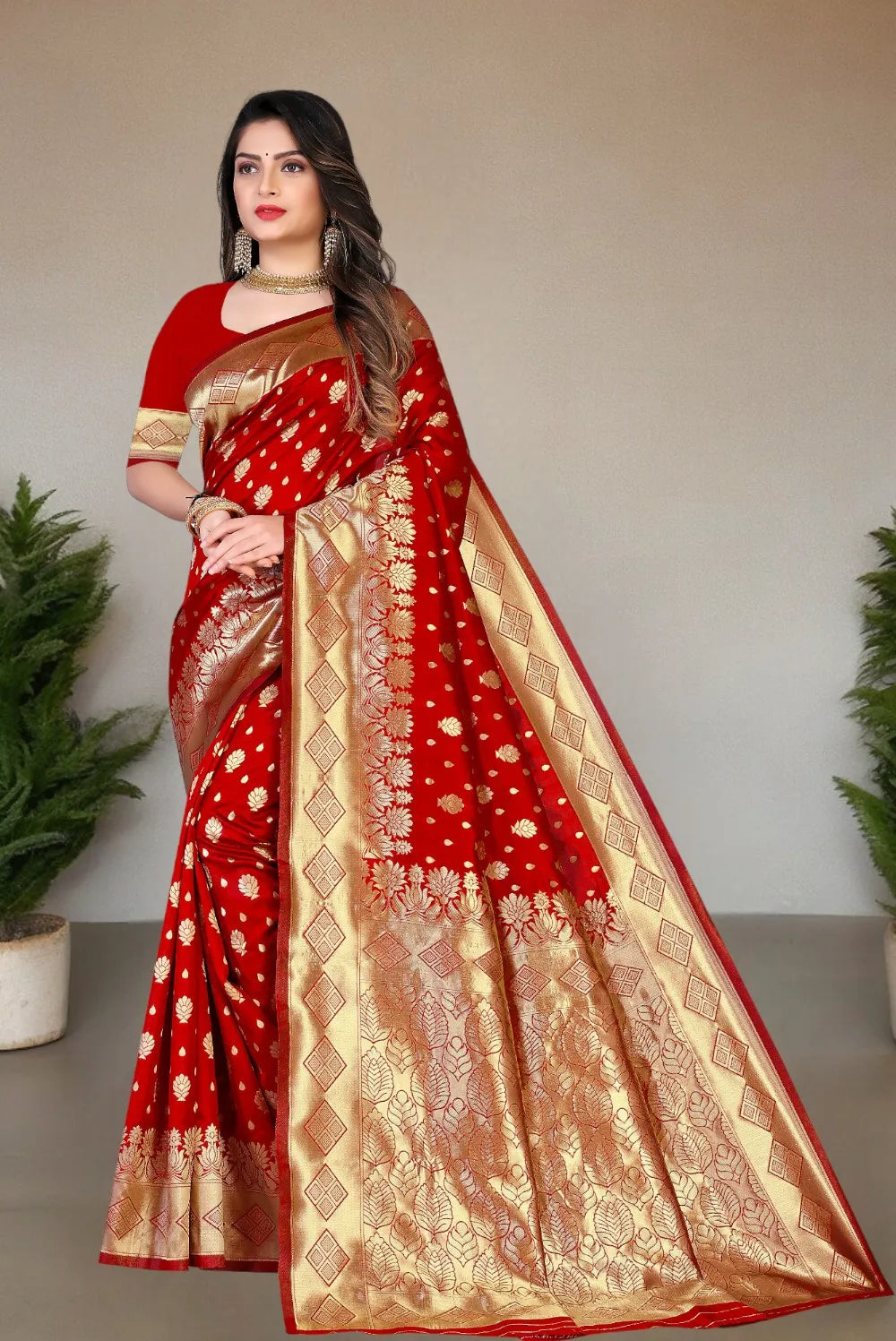 Pionex Woven Kanjivaram Jacquard, Pure Silk Saree