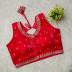 Readymade Jimmy Choo Fabric Embroidered Blouse with Front Hook & Back Tussels