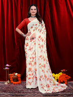 Women's Ready-to-wear Floral Printed Georgette Saree