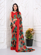Instant Glam: Pre-Pleated Chiffon & Satin Patta Saree