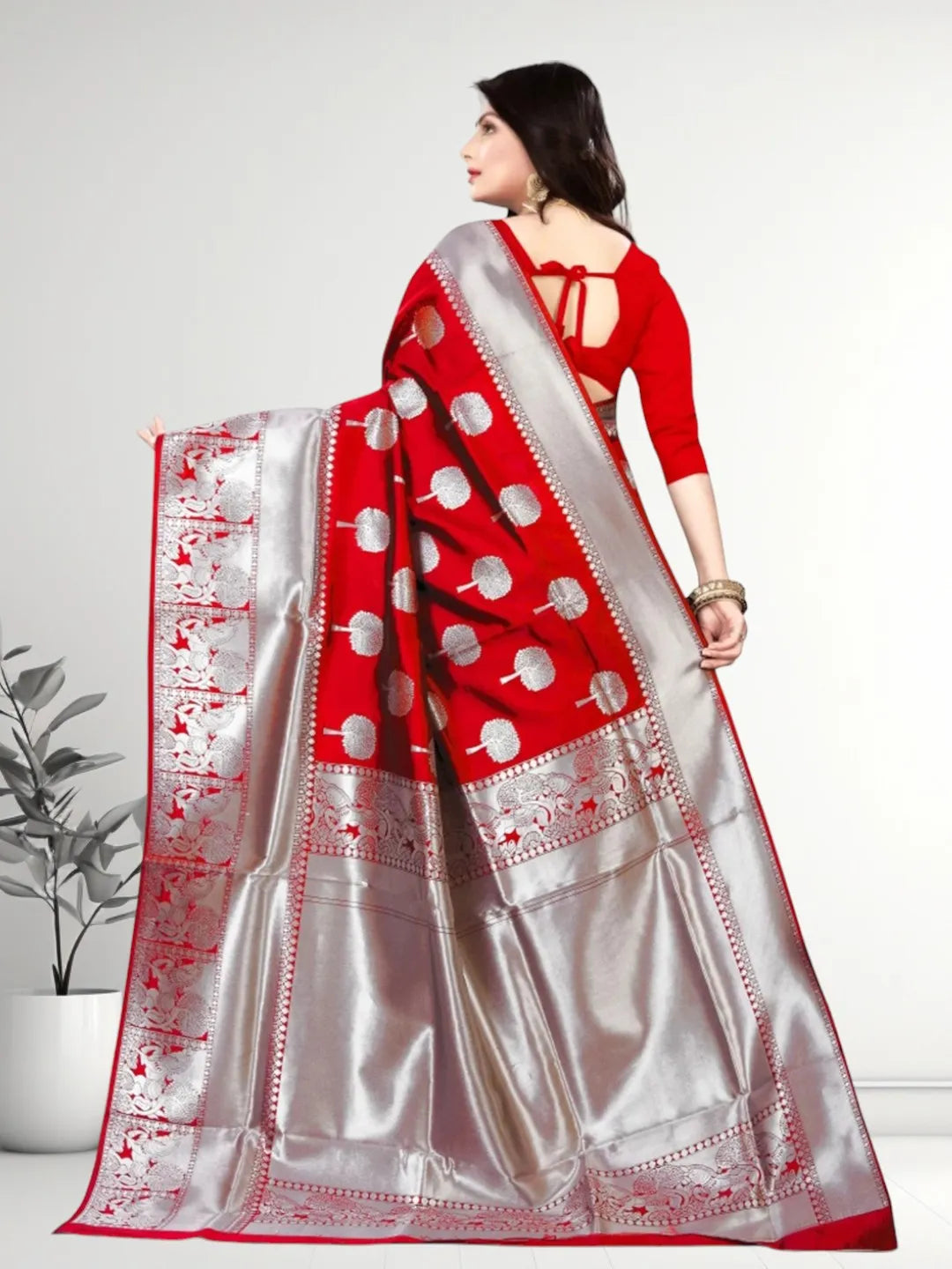 Pionex Banarasi Softy Copper Zari Weaving Brocade Saree