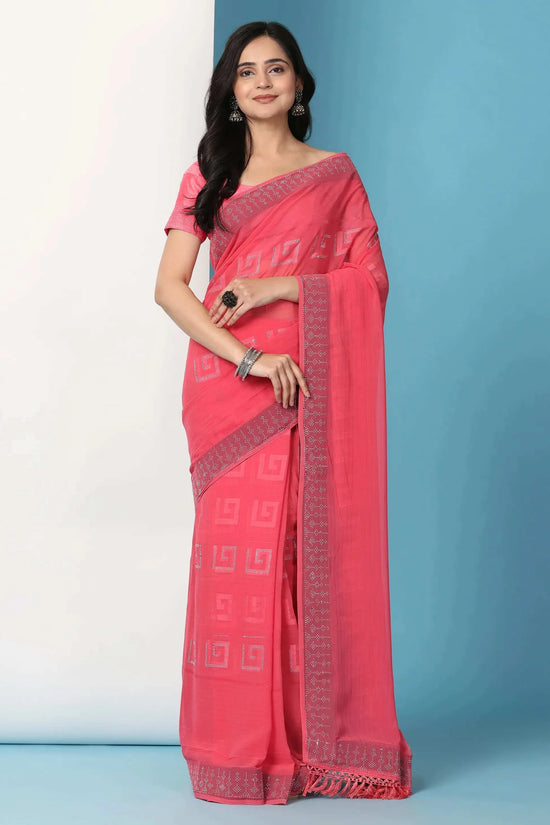 Georgette Swarovski Diamond Work Saree