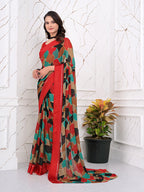 Instant Glam: Pre-Pleated Chiffon & Satin Patta Saree