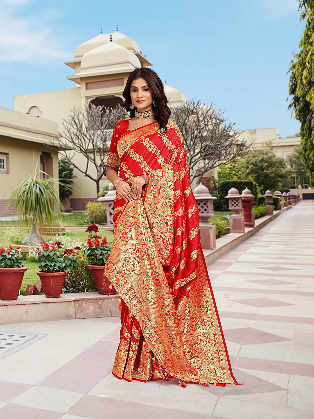 Rama Woven Jacquard Kanjivaram Pure Silk Saree