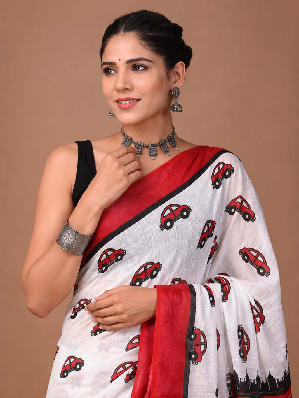 Women’s Graphic Print Handloom Mulmul Pure Cotton Saree