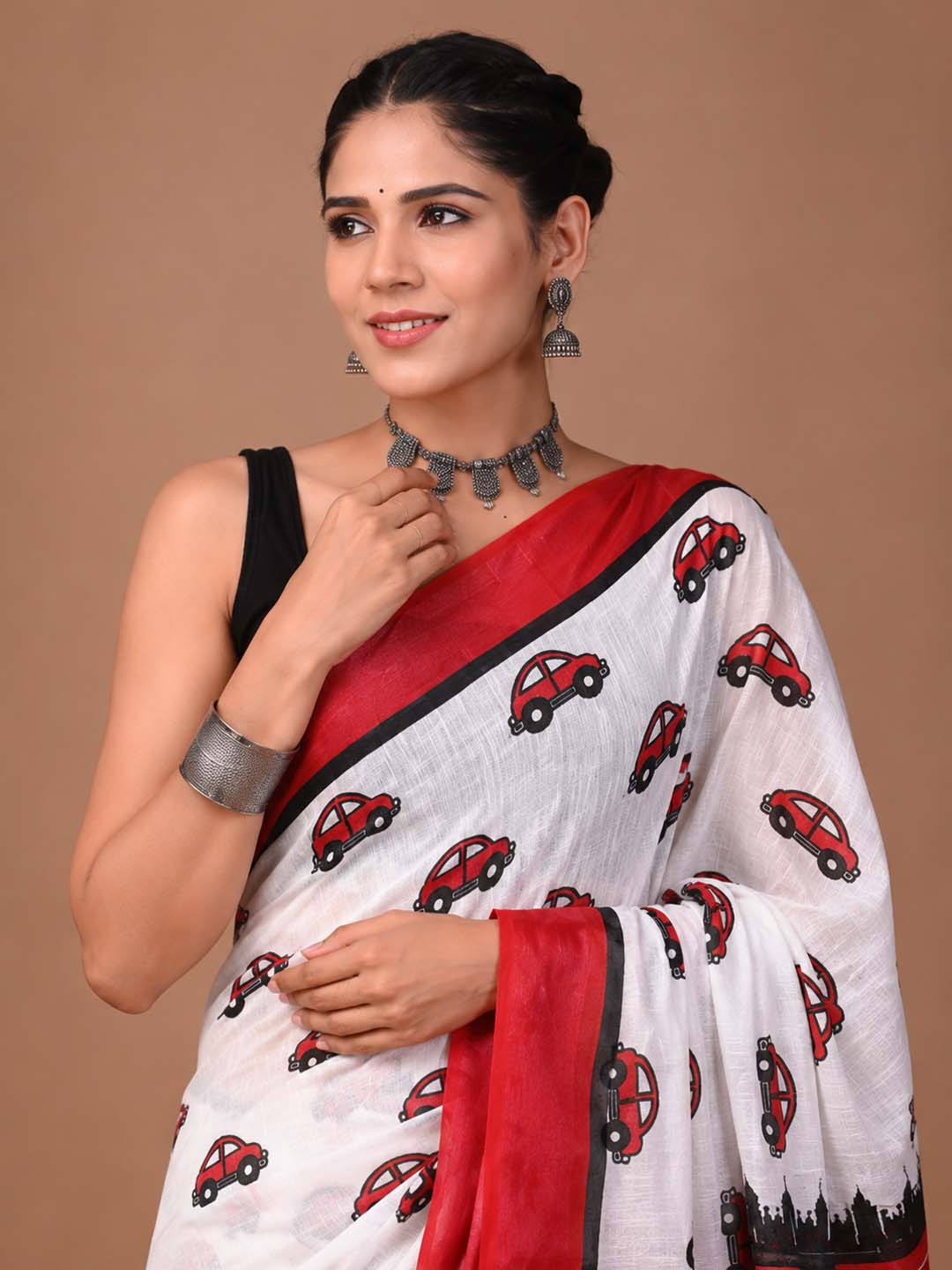 Women’s Graphic Print Handloom Mulmul Pure Cotton Saree