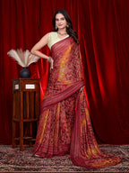 Heavy Chiffon Color Block Printed Ready-to-Wear Saree
