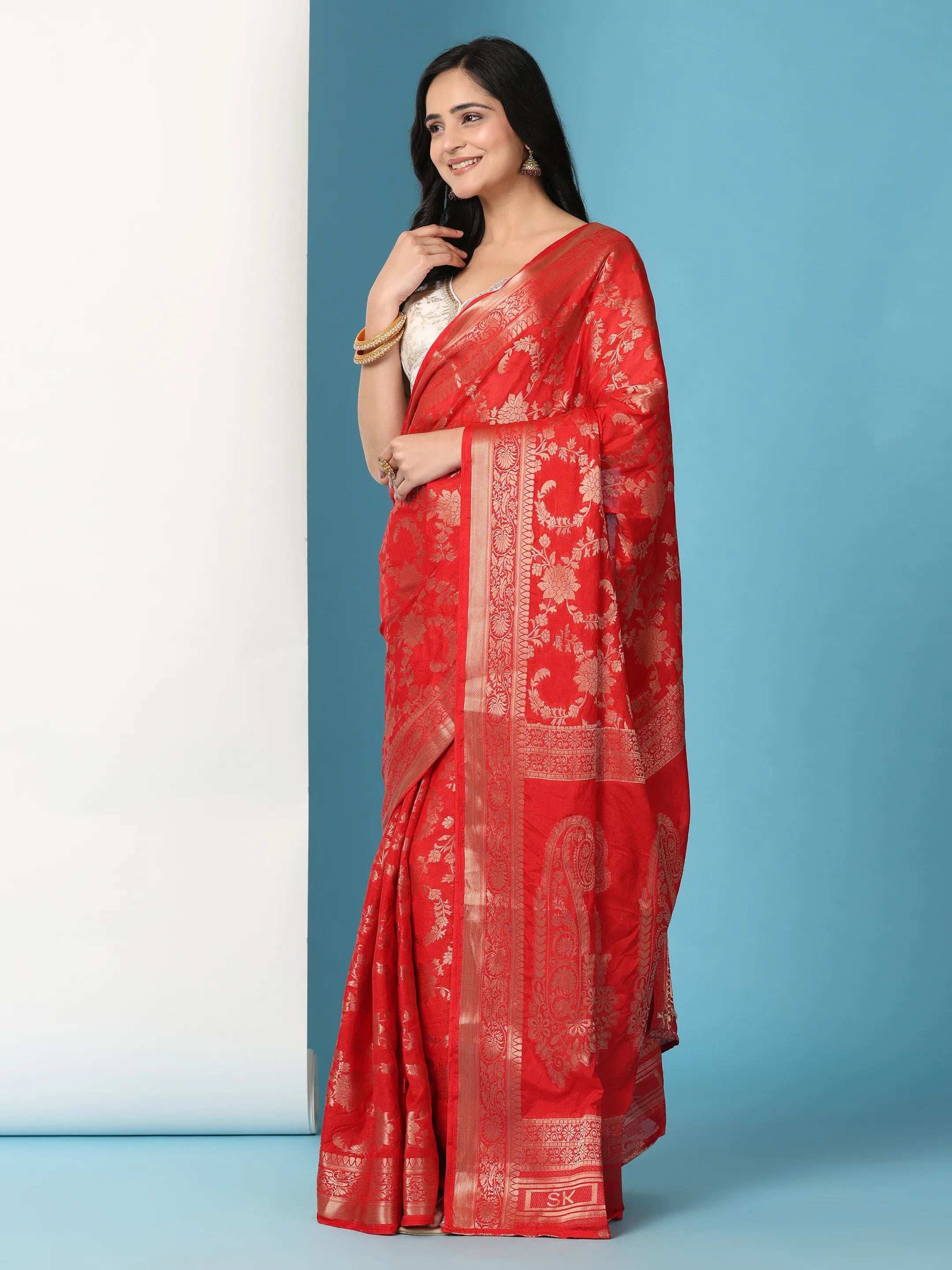 Ready to Wear Pure Banarasi Georgette Saree