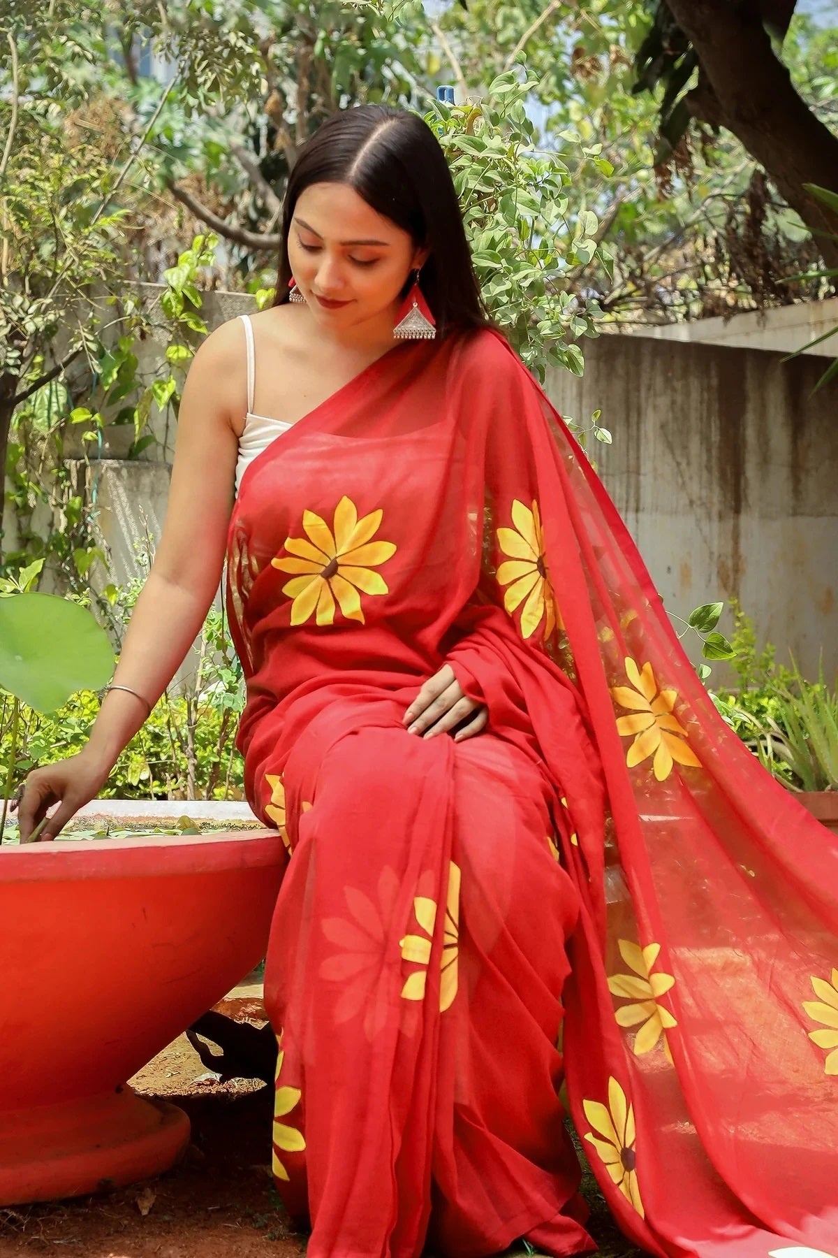 Floral Print Handloom Pure Cotton Saree