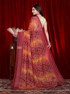 Heavy Chiffon Color Block Printed Ready-to-Wear Saree