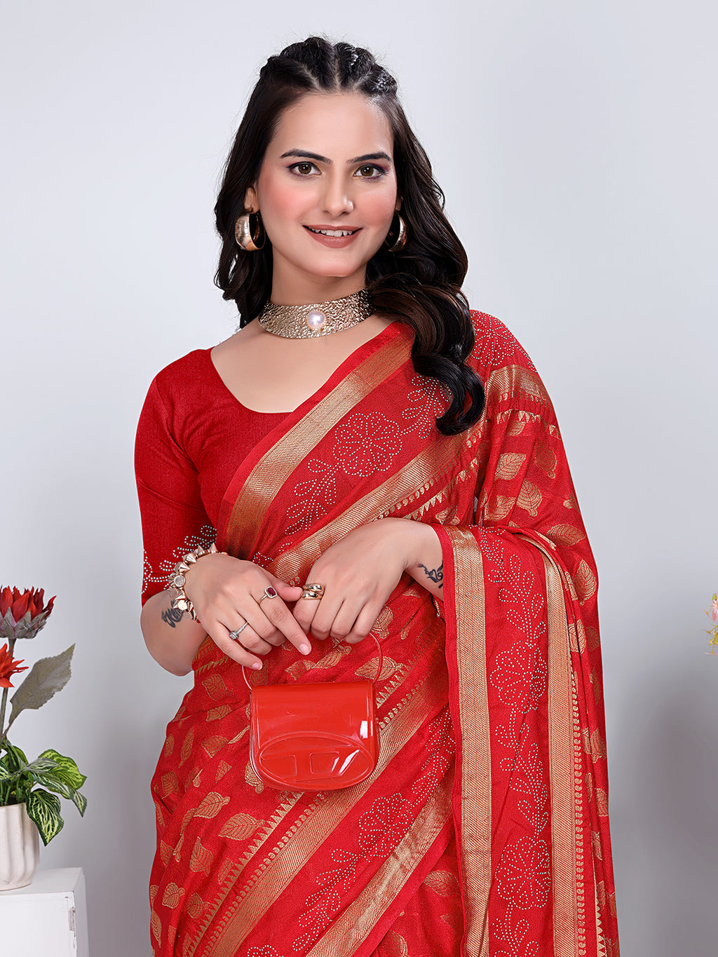 Banarasi Georgette Siroski Work Saree