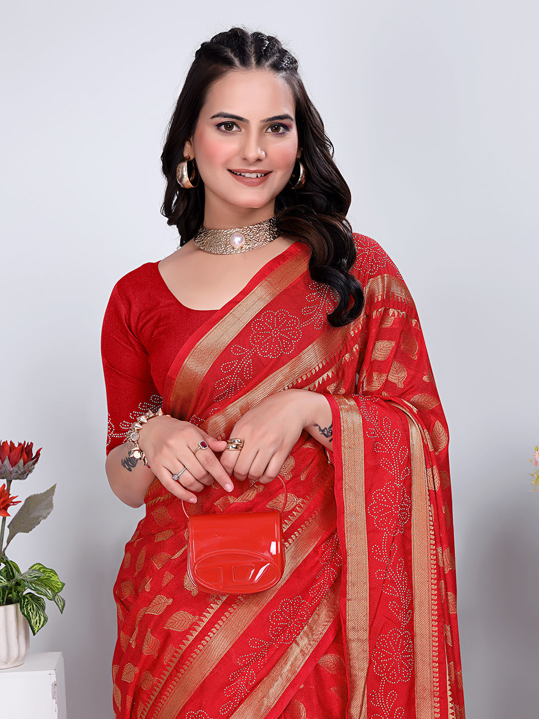 Banarasi Georgette Siroski Work Saree