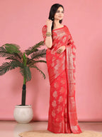 Banarasi Georgette Jacquard Saree With Embroidered Blouse