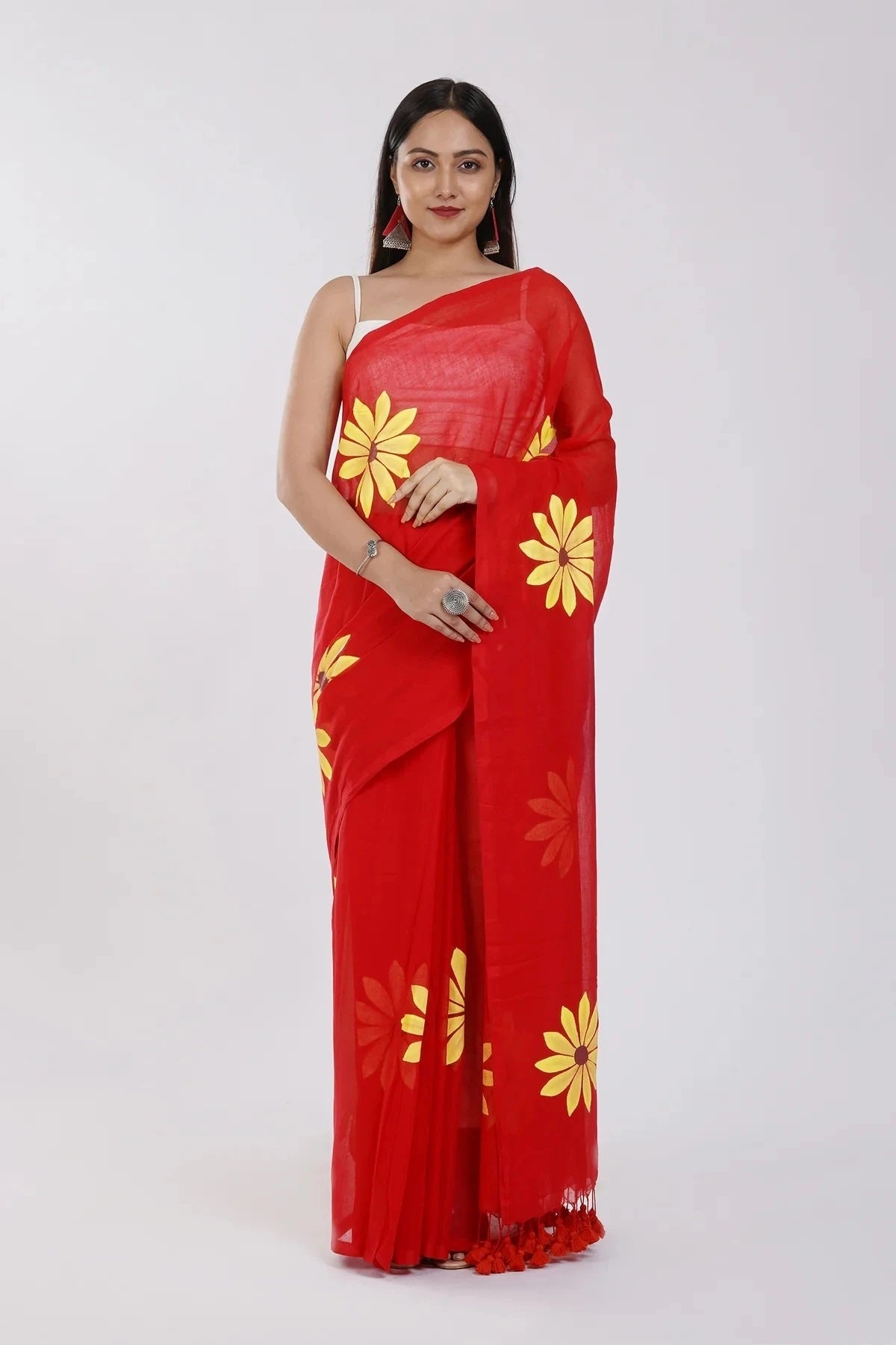 Floral Print Handloom Pure Cotton Saree