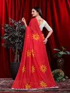 Ready To Wear Floral Print Handloom Pure Linen Saree