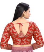 Pure Dola Silk Jacquard Embroidered Blouse
