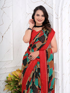 Instant Glam: Pre-Pleated Chiffon & Satin Patta Saree