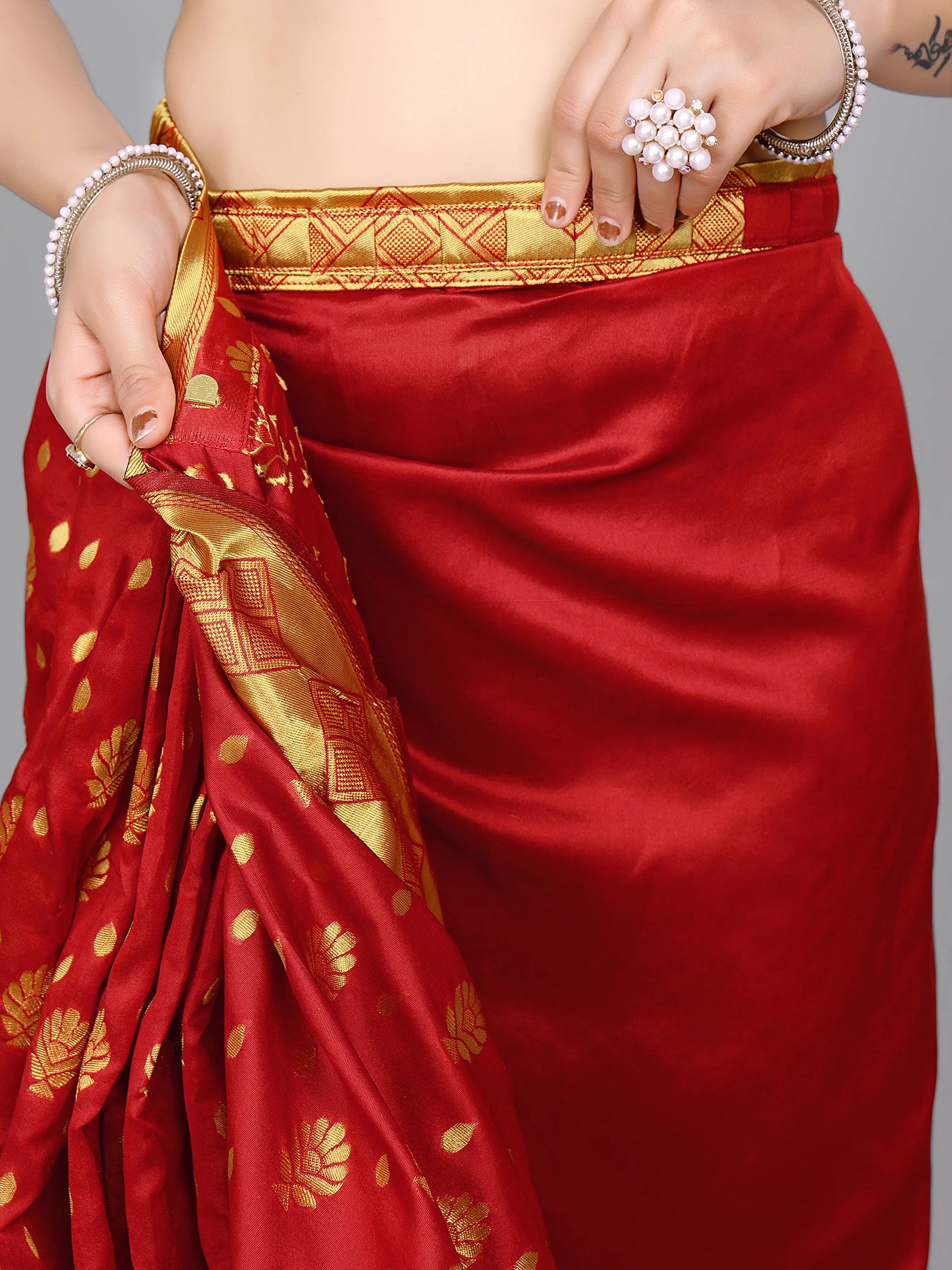 Ready to Wear Woven Banarasi Jacquard Pure Silk Saree