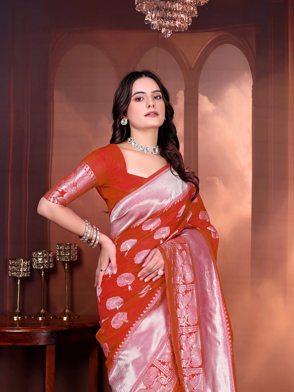 Ready to Wear Jacquard Pure Silk Saree
