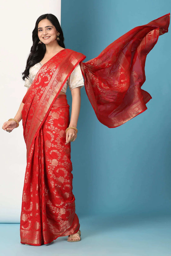 Ready to Wear Pure Banarasi Georgette Saree