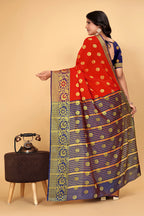 Pionex Woven Katan Kanjivaram Soft Lichi Silk Sarees
