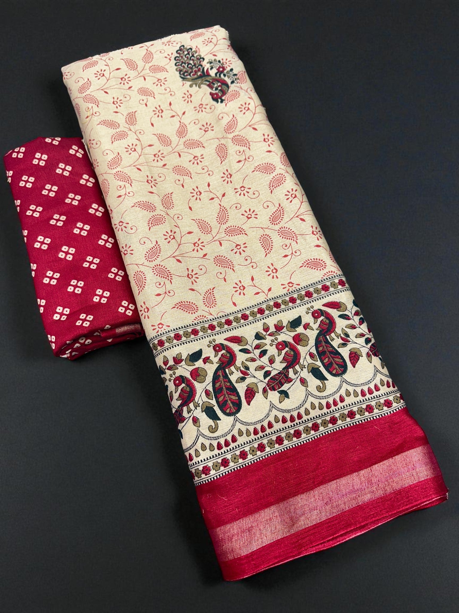 Pashmina Print  Pure Mulmul Cotton Saree