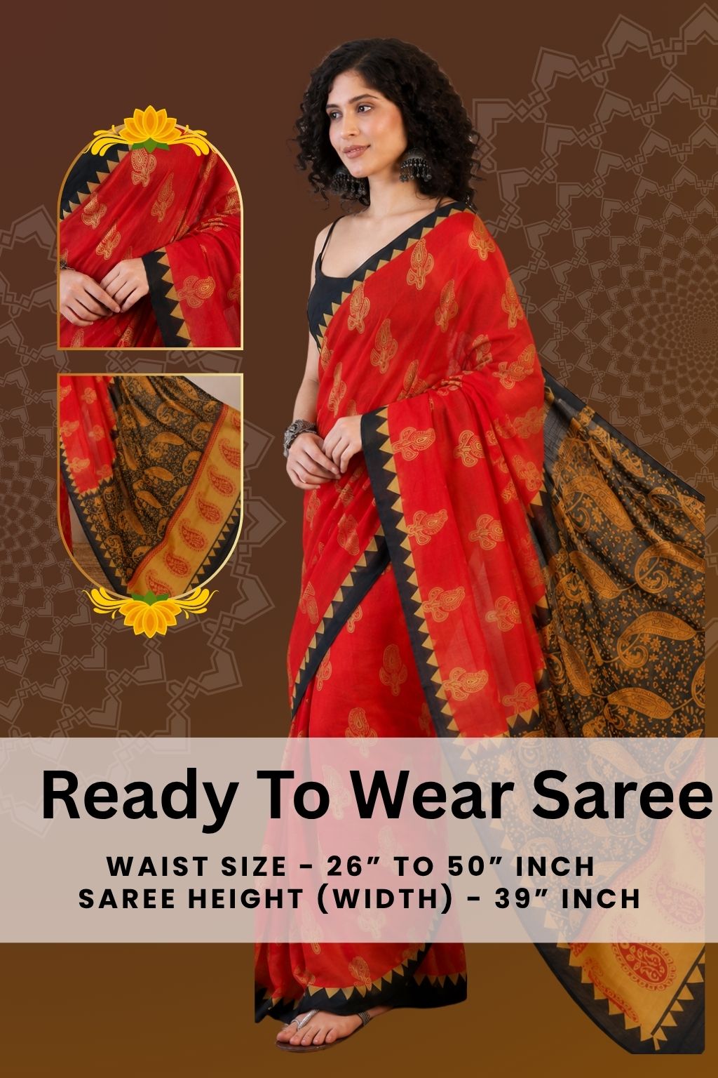 Jaipuri Mul Cotton Paisley Printed Saree for Women | Batik Hand Block Inspired Soft Cotton Saree with Traditional Printed