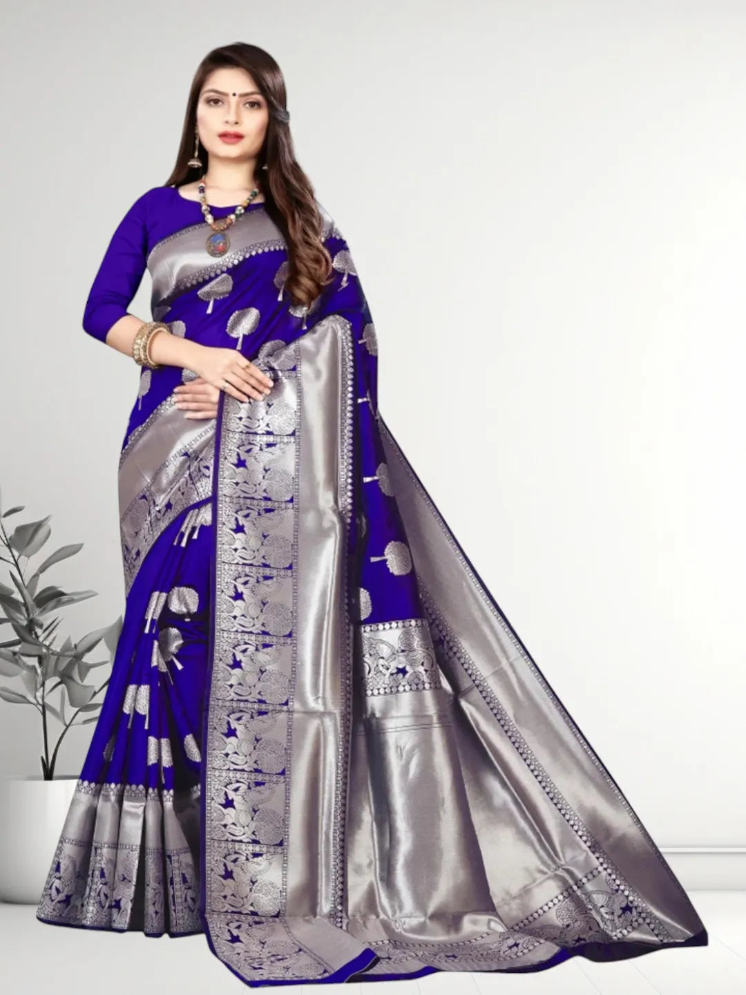 Pionex Banarasi Softy Copper Zari Weaving Brocade Saree