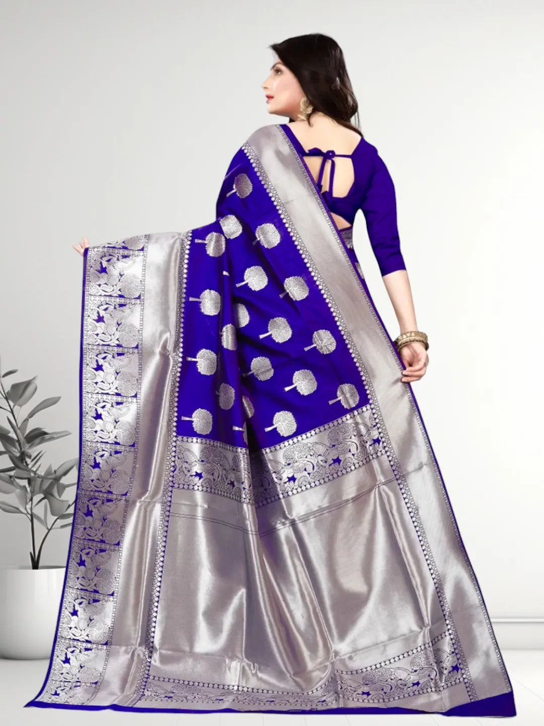 Pionex Banarasi Softy Copper Zari Weaving Brocade Saree