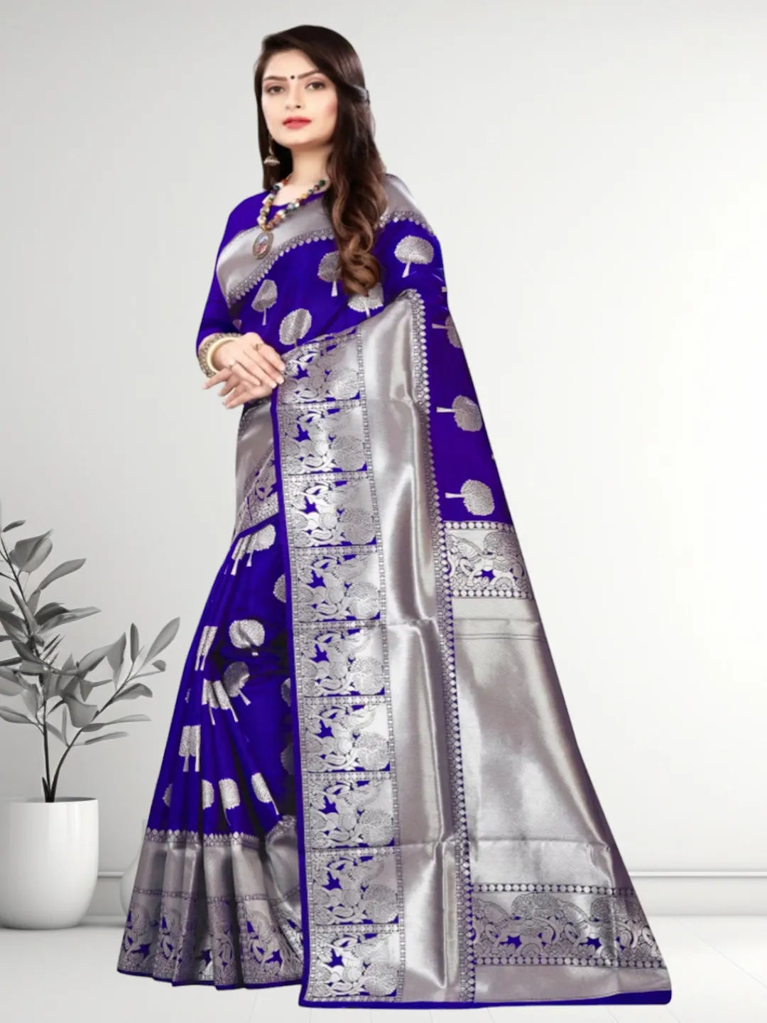 Pionex Banarasi Softy Copper Zari Weaving Brocade Saree