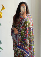 Woman's Mulmul Cotton Kalamkari Hand Block Print Saree
