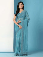 Georgette  Siroski Diamond Work Saree