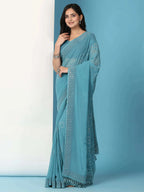 Georgette  Siroski Diamond Work Saree