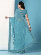 Georgette  Siroski Diamond Work Saree