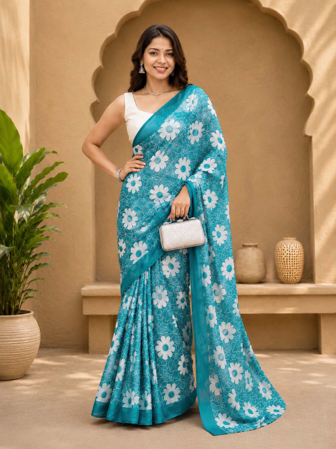 Ready to Wear Jaipuri Mul Cotton Printed Saree for Women