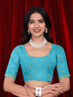 Chinon Saree in Dual Tone Shades with Embroidered Moti Border