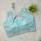 Readymade Jimmy Choo Fabric Embroidered Blouse with Front Hook & Back Tussels