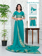 Ready-to-Wear Jacquard Saree in Crepe Banarasi Fabric