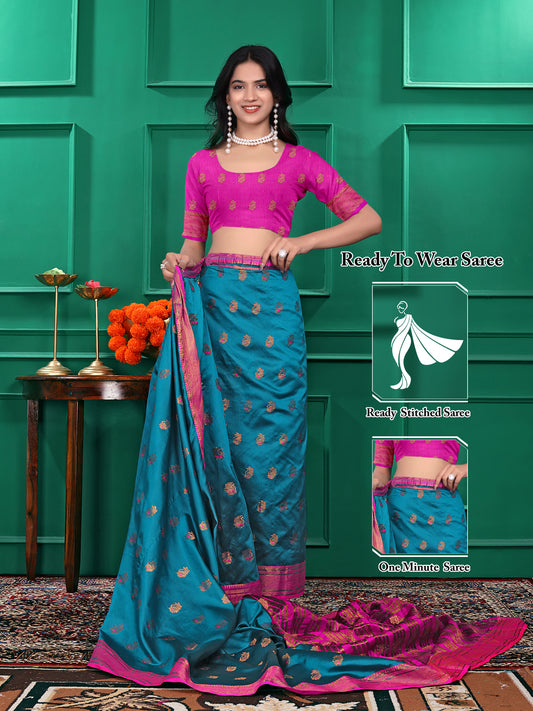 Ready to Wear Jacquard Pure Silk Saree