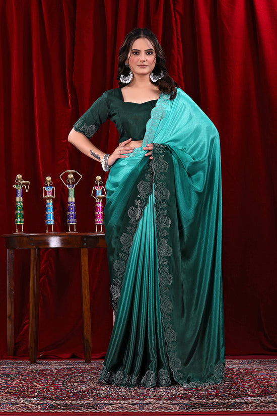 Chinon Shaded Saree with Siroski Diamond Work