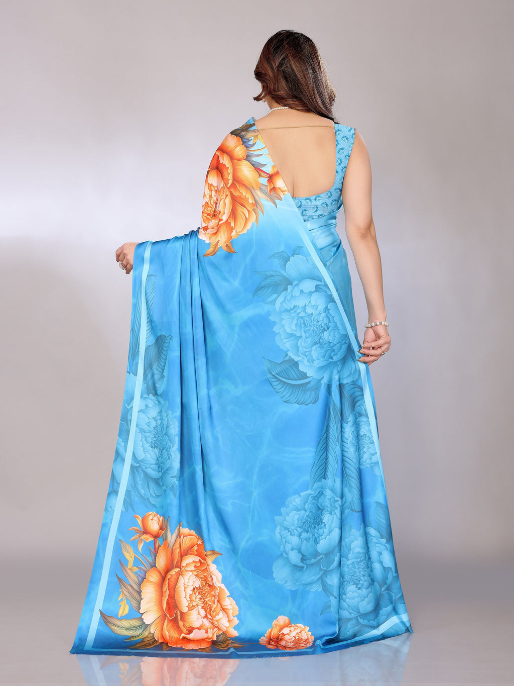 Abstract Print Crepe Silk Saree for Party Wear