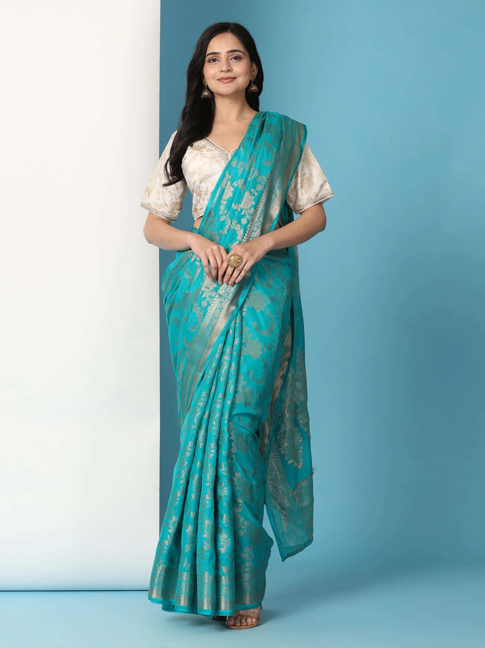 Ready to Wear Pure Banarasi Georgette Saree