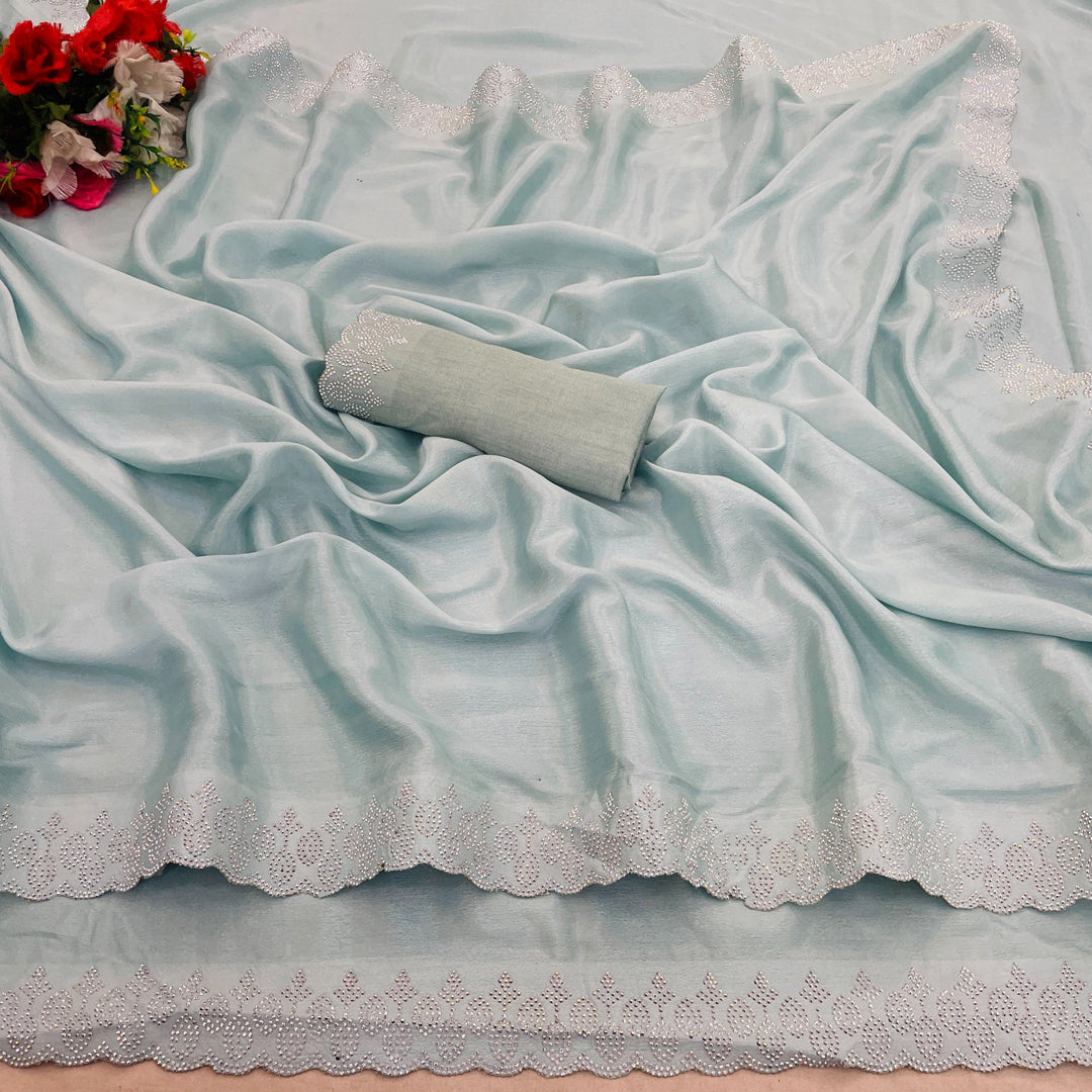 SIROSKI DAIMOND WORK SILK SAREE