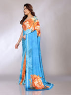 Abstract Print Crepe Silk Saree for Party Wear