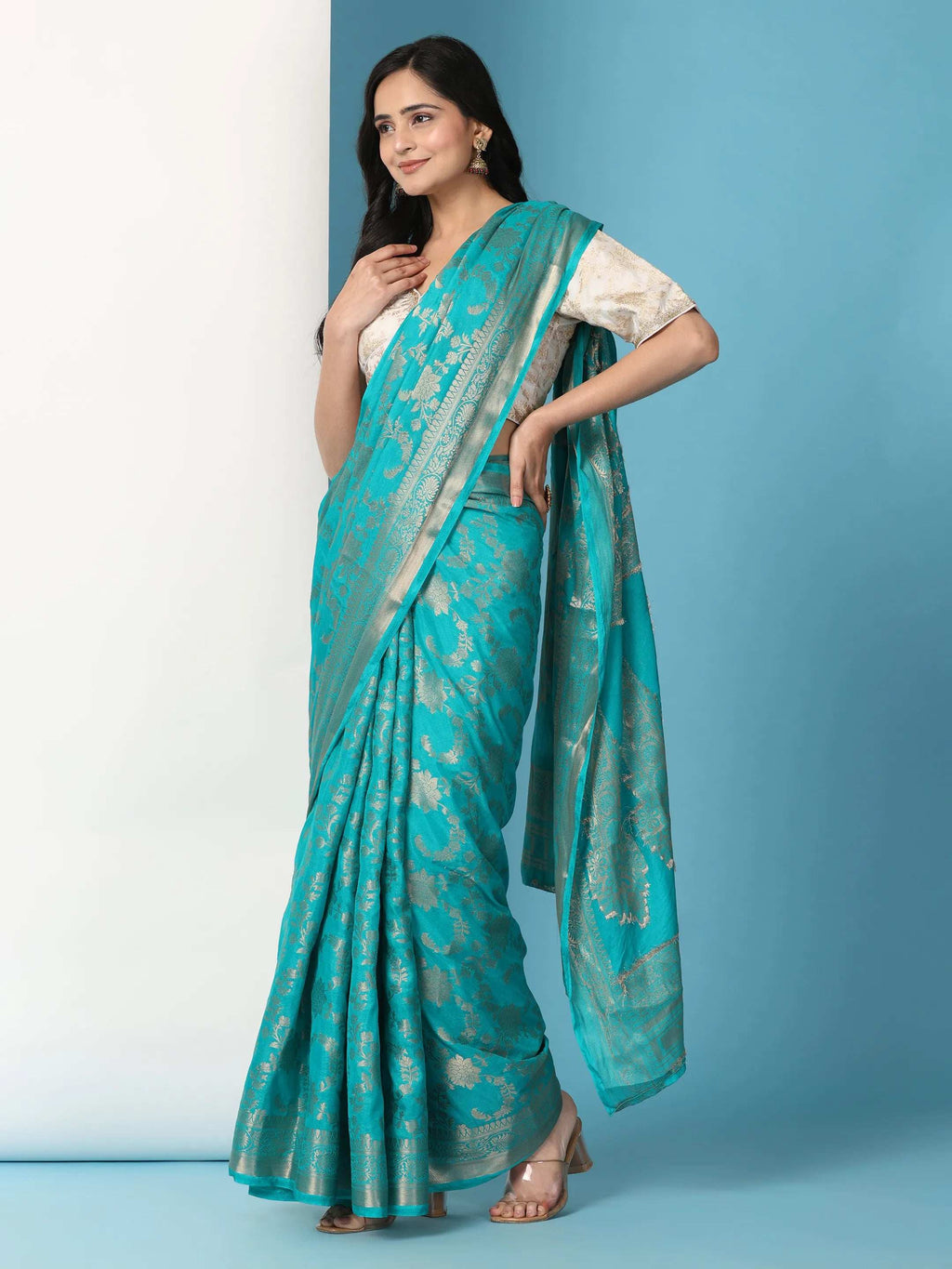 Ready to Wear Pure Banarasi Georgette Saree