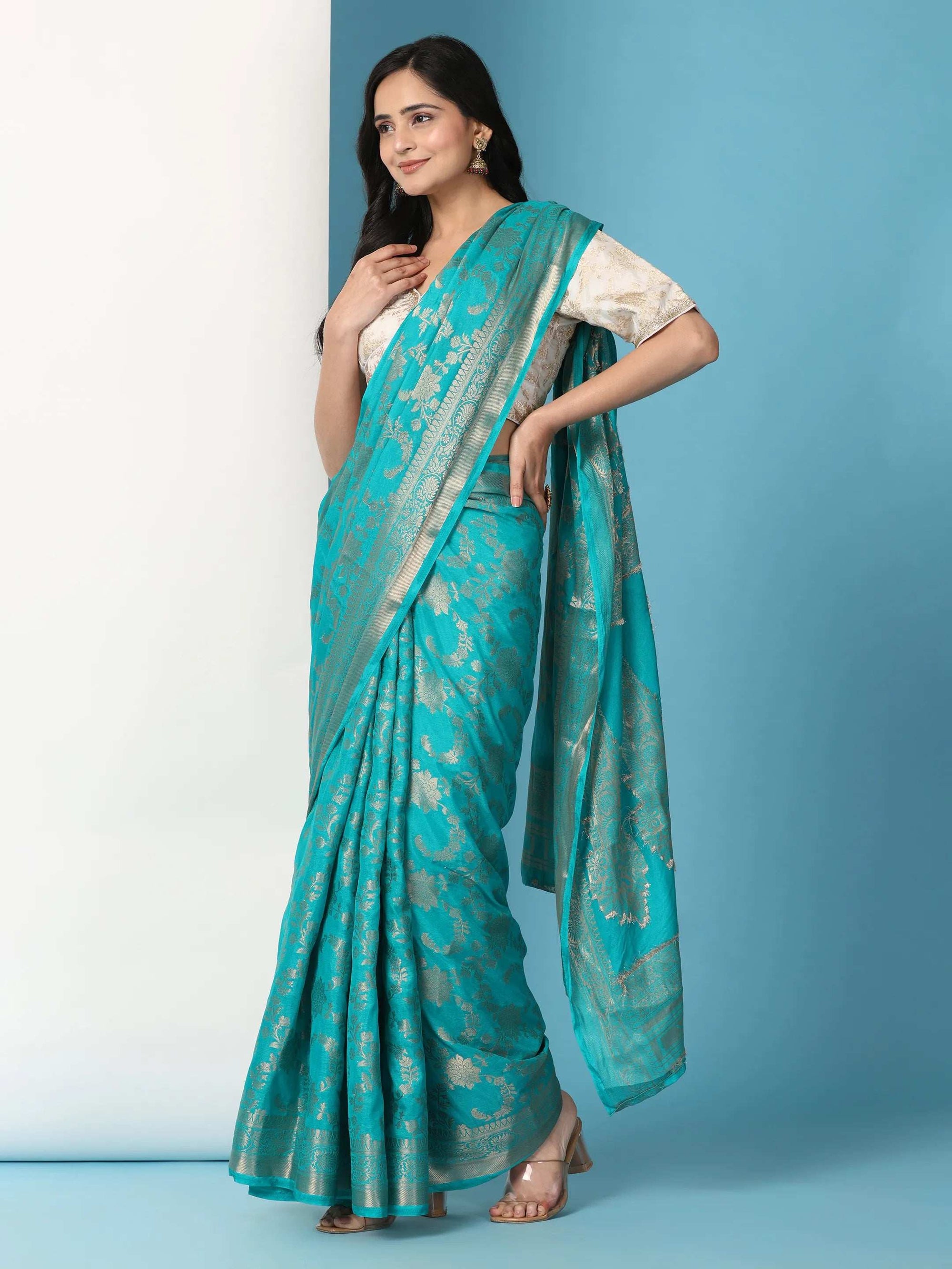 Ready to Wear Pure Banarasi Georgette Saree