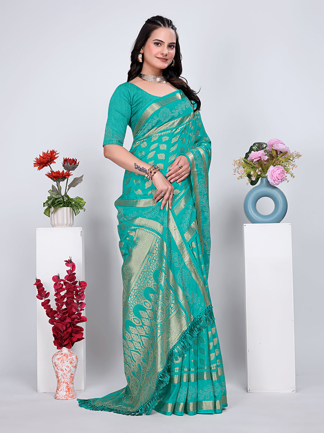 Banarasi Georgette Siroski Work Saree