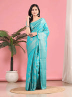 Banarasi Georgette Jacquard Saree With Embroidered Blouse